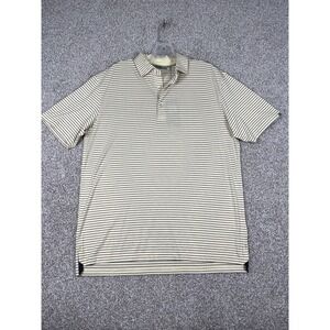 NWT‎ TASC Performance Breathable Golf Polo Shirt Yellow/Black Stripe Sz Medium